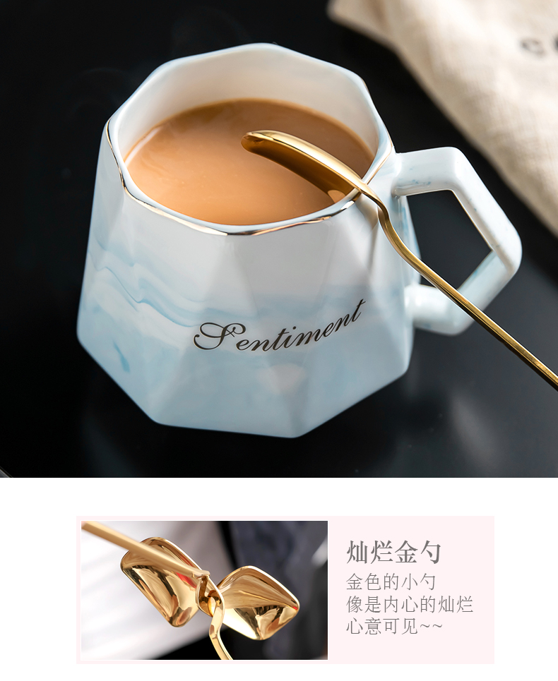 Glass ceramic coffee cup Nordic ins to lovely a girl creative cup contracted female mugs