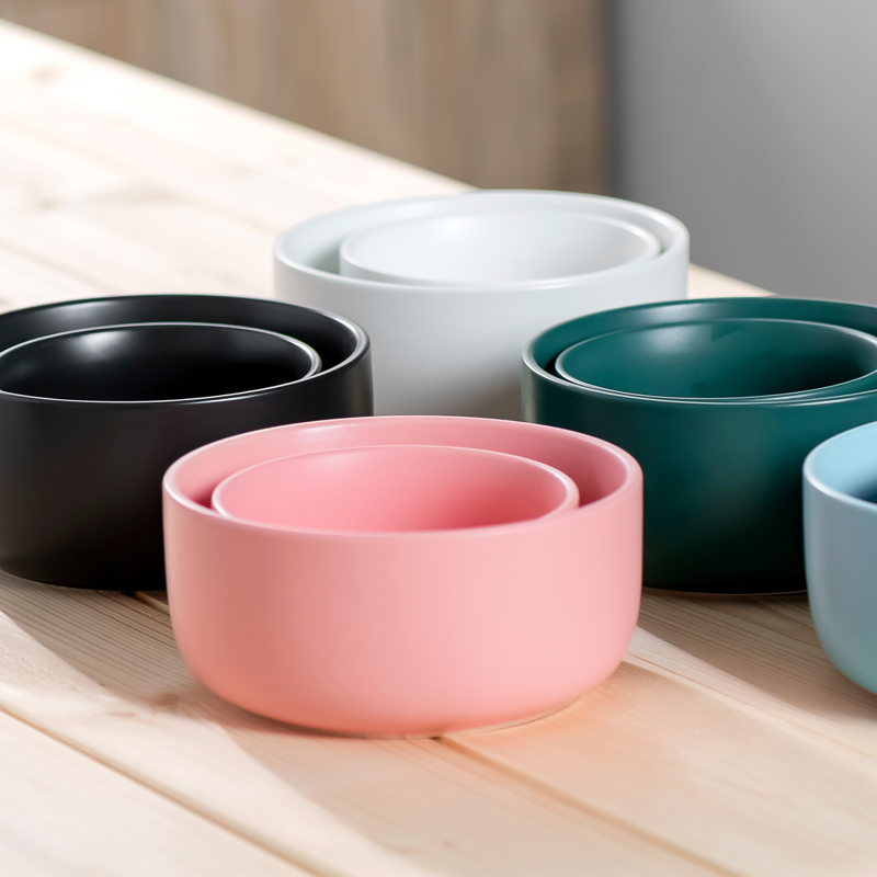 Nordic tableware dumb light rainbow such use creative ceramic bowl of rice bowls move small salad bowl of soup bowl of household to eat bread and butter