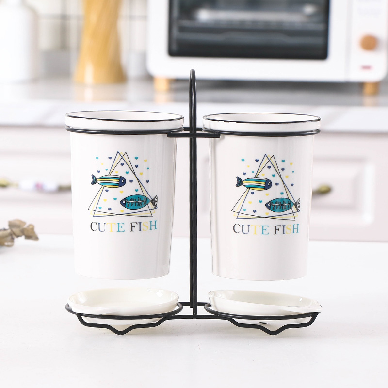 Wearing ceramic receive chopsticks drop box household multi - functional kitchen spoons chopsticks basket receive chopsticks chopsticks box son tube