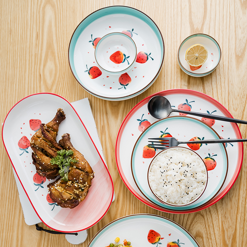 Japanese creative small pure and fresh and lovely bowl dishes dishes ceramic bowl dish bowl individuality creative household jobs combination