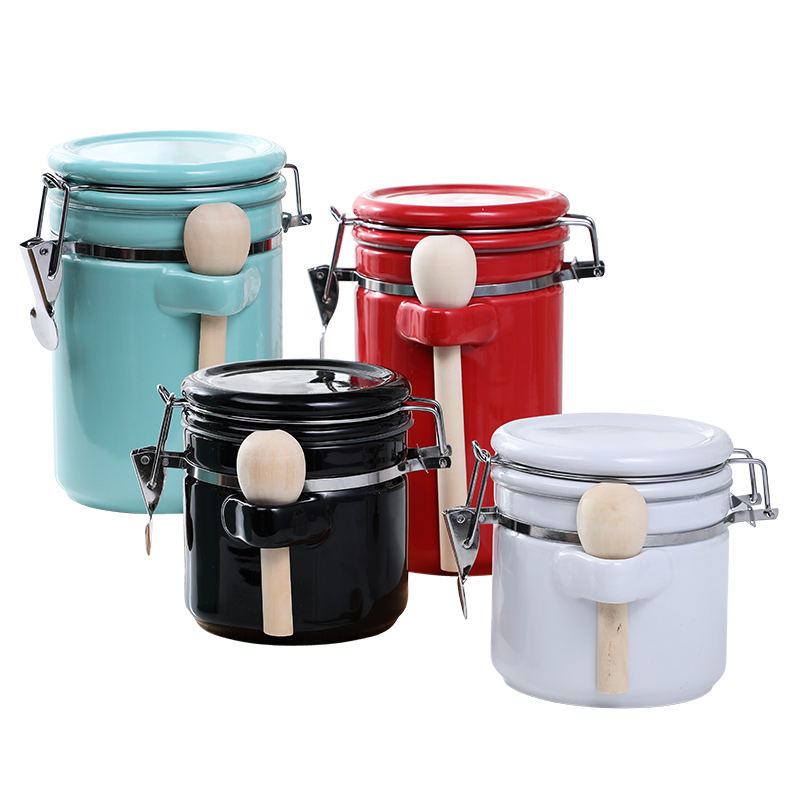 Ceramic seal tank with cover large receive household grain storage jar jar of coffee pot sugar tea pot