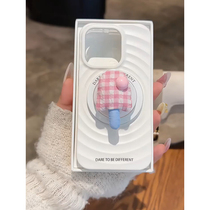 PRSEELA high-end ice cream magnetic holder suitable for Apple 14 15 promax mobile phone case senior women anti-fall