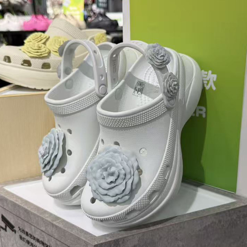 Crocs New Women's Shoes Beach Shadow Rose Little Whale Height-Increasing Clogs Sandals 214027 Crocs New Women's Shoes Beach Shadow Rose Little Whale Height-Increasing Clogs Sandals 214027