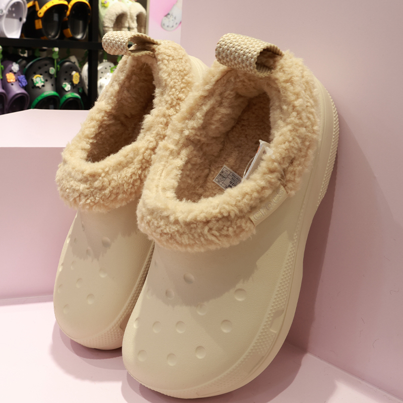 Crocs Women's Shoes Crocs Classic Warm Cotton Short Boots Winter Fleece-Lined Fashionable Warm Short Boots Men's Boots 211380