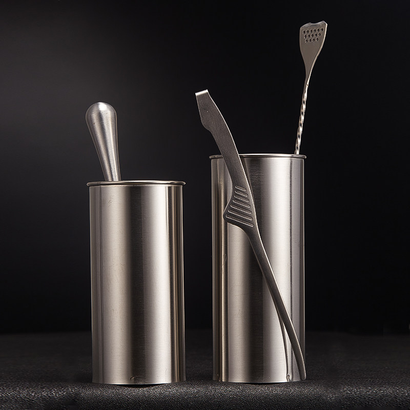 Bar soul bartender tool stainless steel professional solid color with water filter function storage tube bar spoon tube straw tube