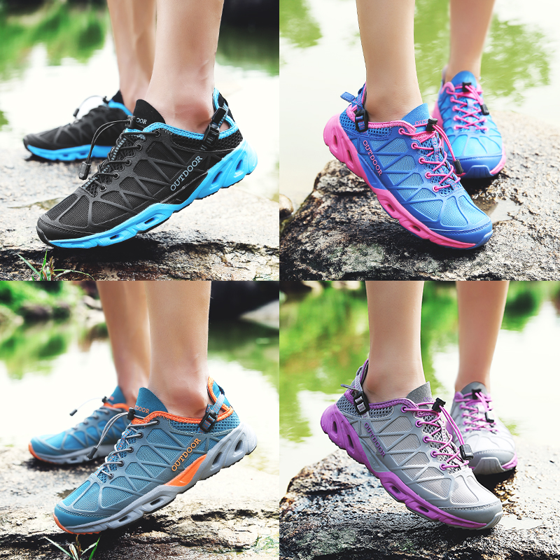 Anadromous shoe drainage breathable Drift shoes Men's summer outdoor anti-slip amphibious foot shoe speed interferometric Shuo Creek Shoe Female