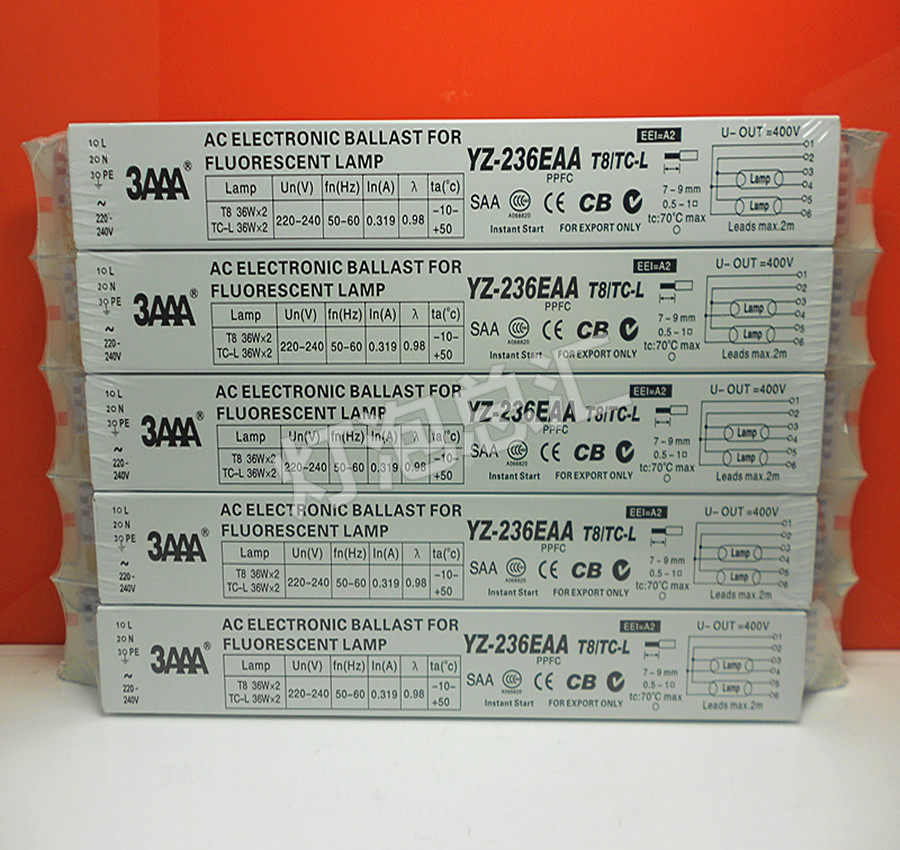 3AAA Electronic Ballast YZ-236EAA T8 36WX2 L290D 2*36W one drag two 40W