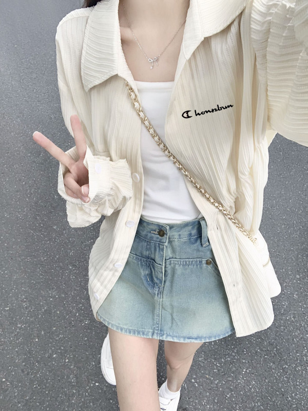 Trendy and Stylish French-Style Thin Sun-Protective Shirt Jacket for Women with a Unique Design
