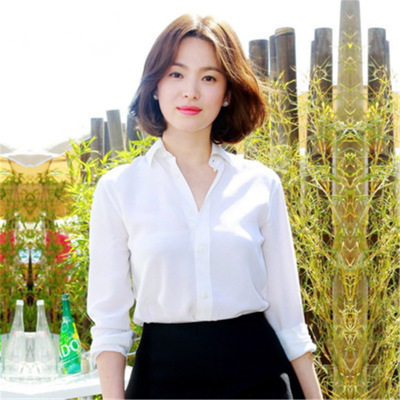 Stars Same White Shirt Woman Design Sensation Small Crowdshirt Body 2022 Autumn Dress New Base Blouse