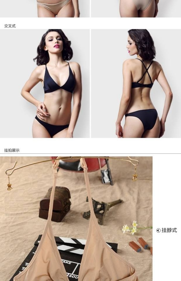 Mùa hè không có vòng thép không có miếng xốp mỏng áo ngực không có dấu vết làm đẹp trở lại treo cổ áo ngực nữ đồ lót siêu mỏng gợi cảm - Strapless Bras nội y cao cấp 2021