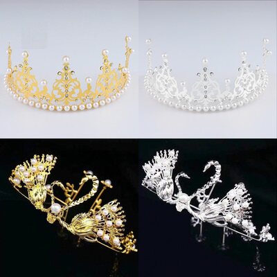 Flowers Decorations New Pint Crown Bouquet Diy Material Matching Accessories Princess Birthday Haircut Flowers Cake Crown