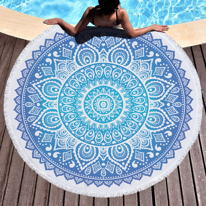 Bohemian Ethnic Style Round Beach Towel Bath Towel with Geometric Print and Tassel Edge Cushion Outdoor Picnic Mat 170 Bohemian Ethnic Style Round Beach Towel Bath Towel with Geometric Print and Tassel Edge Cushion Outdoor Picnic Mat 170