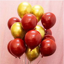 Jewel Red Double Layer Balloon Decoration Wedding House Arrangement Pomegranate Red Dark Red Metal Balloon Birthday Party Decorations