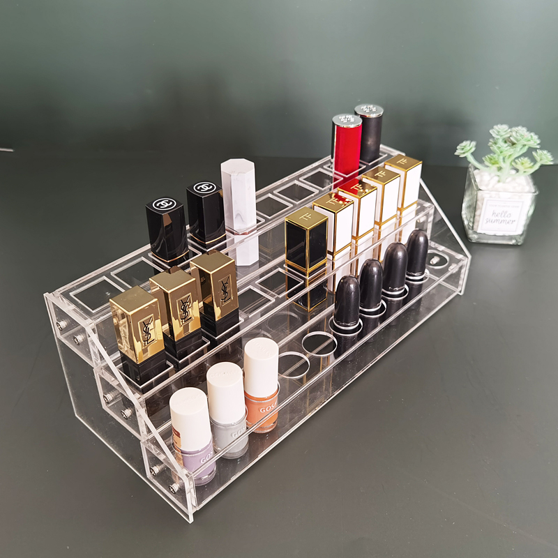 Removable ladder mouth red frame Cosmetic Display Rack Acrylic multilayer mouth red display rack nail polish display shelf