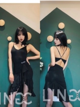 BLINGC Latin dance blouses womens new beauty back cross harnesses one-piece suit with chest cushion 137