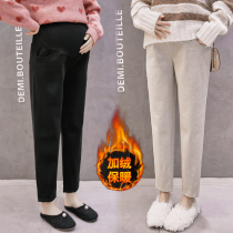 Pregnant woman pants autumn and winter wear 2021 new plus velvet thickened gross small sub-Harun pants winter dress