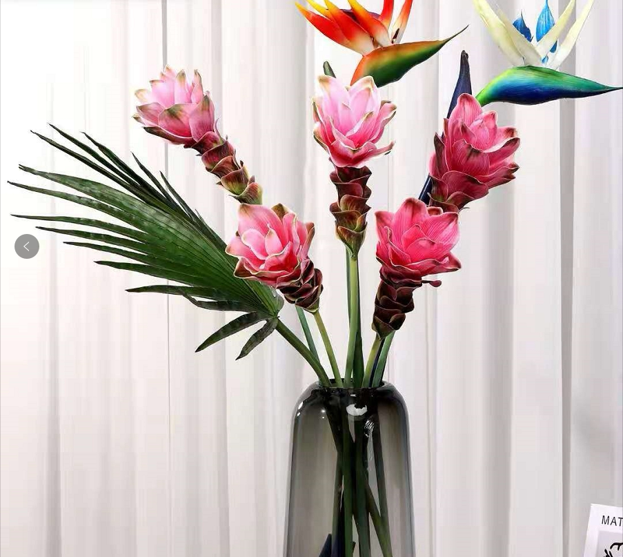 Chinese wind minimal living room dining room seat table mask room 3D printed ginger lotus flower simulation decoration parts