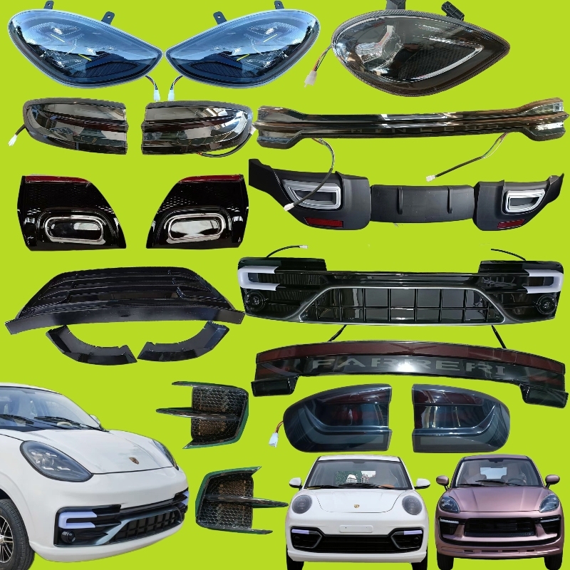 Tesla Porsche Lambo Electric Four-Wheel Car Headlight Assembly Mid-Grid Rear Taillight Front Bumper Sheet Metal Full Vehicle Parts