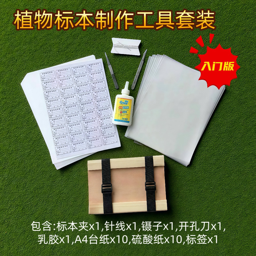 植物标本制作工具套装（入门版 ）标本夹腊叶台纸学生实验教学用