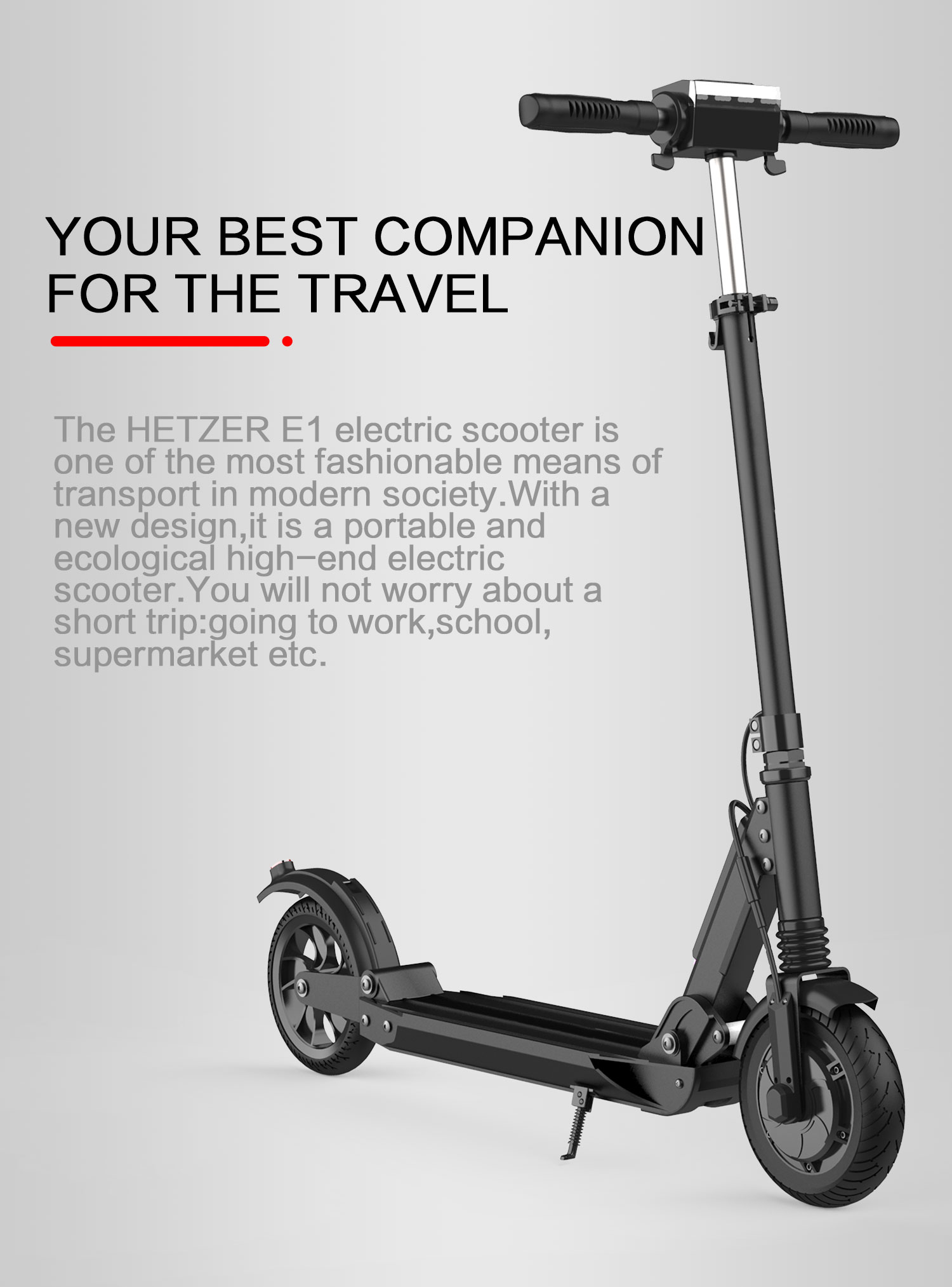 Hetzer E1 350W Foldable Electric Scooter LED Display Adult Kids Ebike