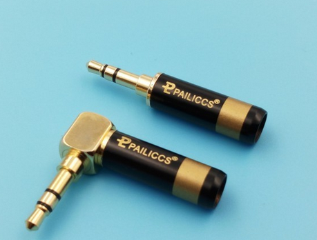 Name Budweiding bronzed black 3 knots 3 5mm straight bending inserts headphone plug stereo 6mm tail end