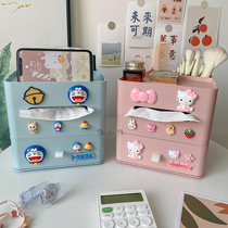 Multi-function cartoon tissue box containing box in one living room tea-handled dresser dresser desktop debris shelf
