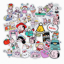 mini Korean teenage girl cartoon computer stickler phone waterproof suitcase stickers for phone shell small stickers