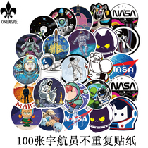 100 Cosmic Exploration Stickers NASA Astronaut Astronaut Stickers Suitcase Guitar Skateboard Decoration Stickers