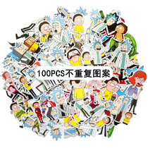 100 cartoon character image trolley box stickers Waterproof stickers Tide brand luggage stickers Guitar player account stickers