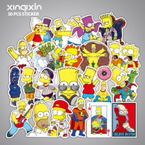 50 Simpson stickers suitcase waterproof tide brand trolley case Suitcase stickers Guitar skateboard notebook stickers