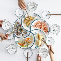 Net red with the same dish set Home ceramic platter dish plate Creative bowl plate Reunion party tableware plate combination