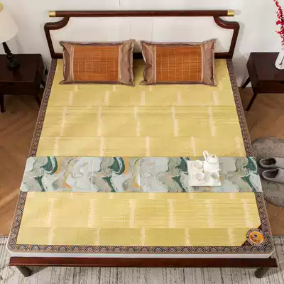 The original natural bamboo 0 9 1 2 1 of the 3 in 1 5 1 8m m scraped green double-sided straight mat zhu xi zi