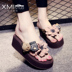 Mùa hè mới nặng có đáy flip-flops dốc đơn giản Hàn Quốc nữ với đôi dép và dép dép không trượt lật giày cỡ nhỏ 