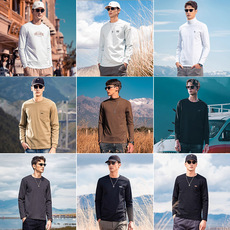 Футболка мужская 英爵伦 t恤男长袖 2020新款青年长袖 潮流字母印花打底衫上衣t恤