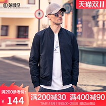 Englands autumn mens casual jacket baseball collar solid-color pilot jacket youth baseball uniform trend Wild