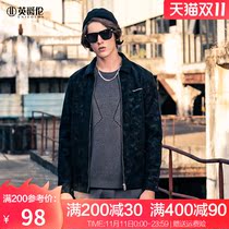 British Jue Lun leather men 2021 autumn new trend letter embroidery old vintage tie-dyed leather jacket jacket