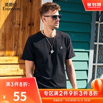 British Jue Lun 2021 new heavy cotton mens short sleeve T-shirt loose mens half sleeve round neck simple top