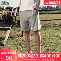 British Jue Lun side breasted shorts five-point pants loose pants Joker button pants Tide brand basketball breeches