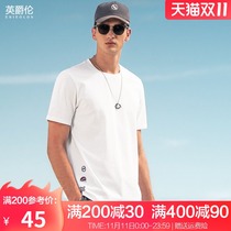 British Jue Lun mens short sleeve T-shirt 2021 new casual print half sleeve youth simple T-shirt summer clothes