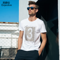 Yingjue Lun Summer mens spring and Summer slim round neck printed short-sleeved T-shirt pattern digital top Mens new products