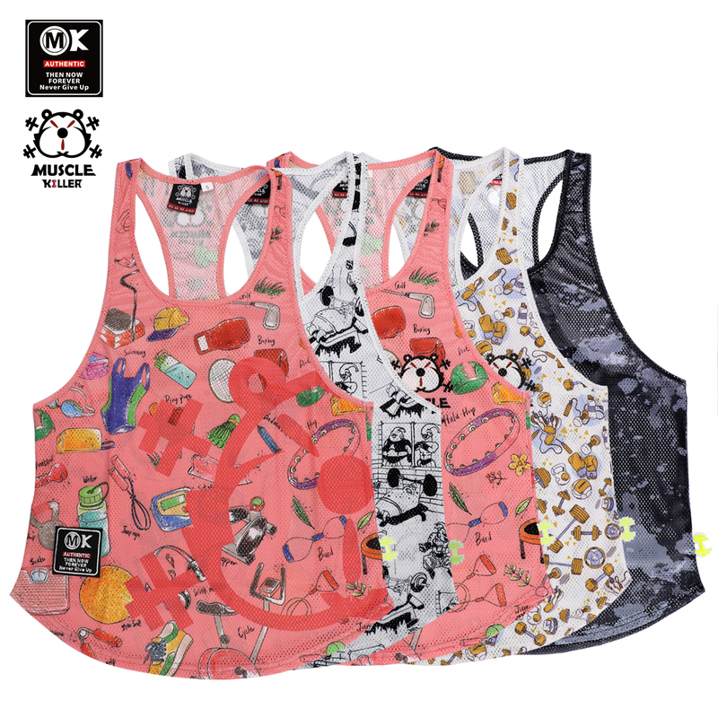 Muscle Killer Fitness Running Sleeveless Sports Racerback Training Clothing Summer Quick-Drying Floral Personalized Slim-Fit Tank Top