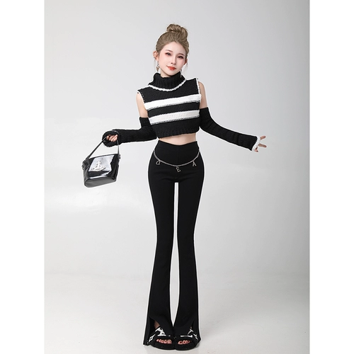 小P衣站 Трикотажный осенний свитер, яркий броский стиль, изысканный стиль