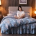 Mùa đông san hô nhung bốn mảnh dày ấm Falais chăn trải giường 1,8m bộ đồ giường chăn ga gối everon 2020 Bộ đồ giường bốn mảnh