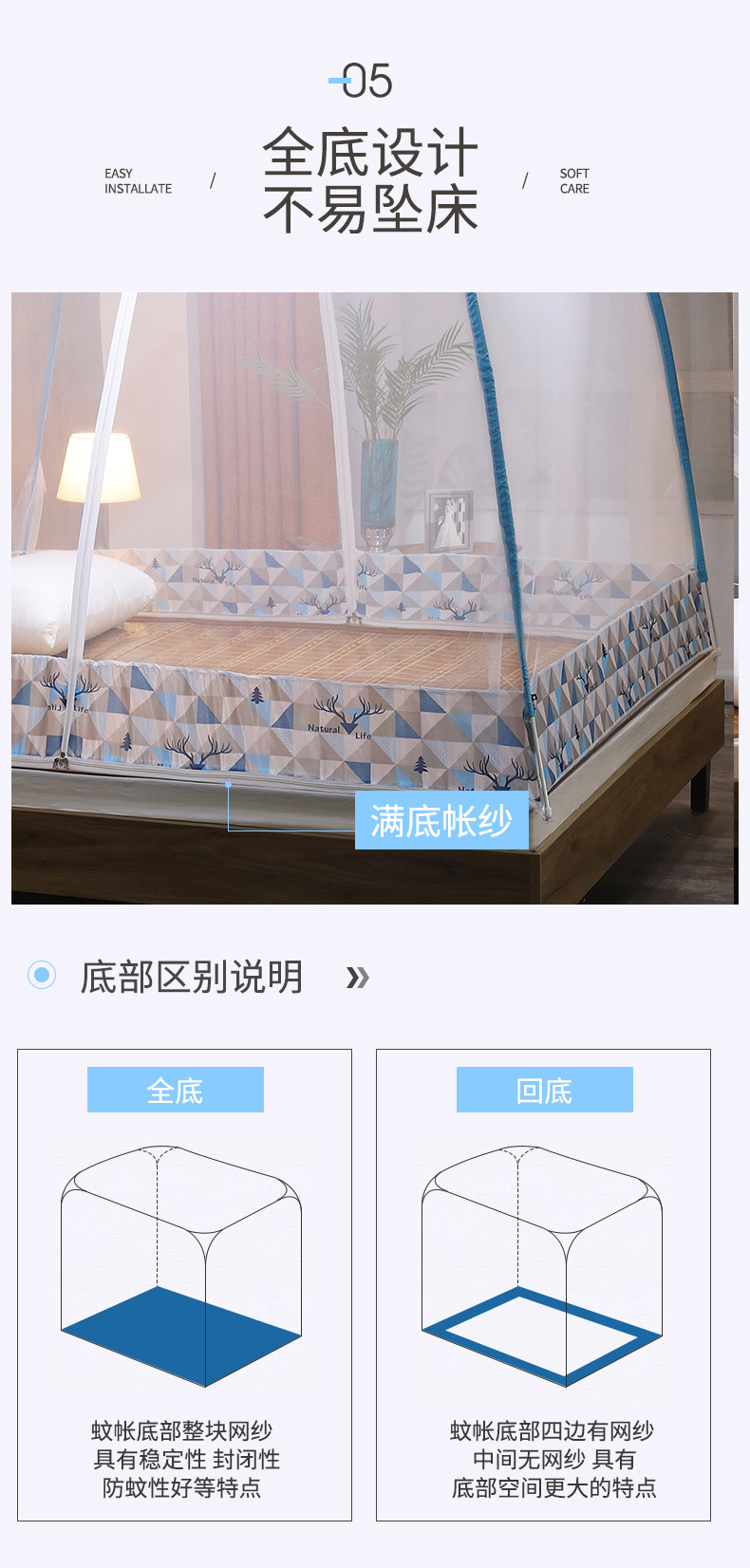 亿斯达 全底免安装 蒙古包蚊帐  全尺寸同价 图7
