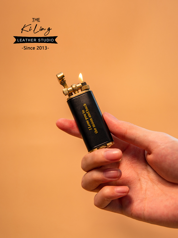 KiLing small gold bar lighter original kerosene retro light luxury niche high-end side-slip grinding wheel as a gift for boyfriend