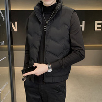 Autumn and winter eiderdown waistcoat male trend outside wearing warm vest without sleeveless shoulder tooling horse clamp stand tide sign jacket