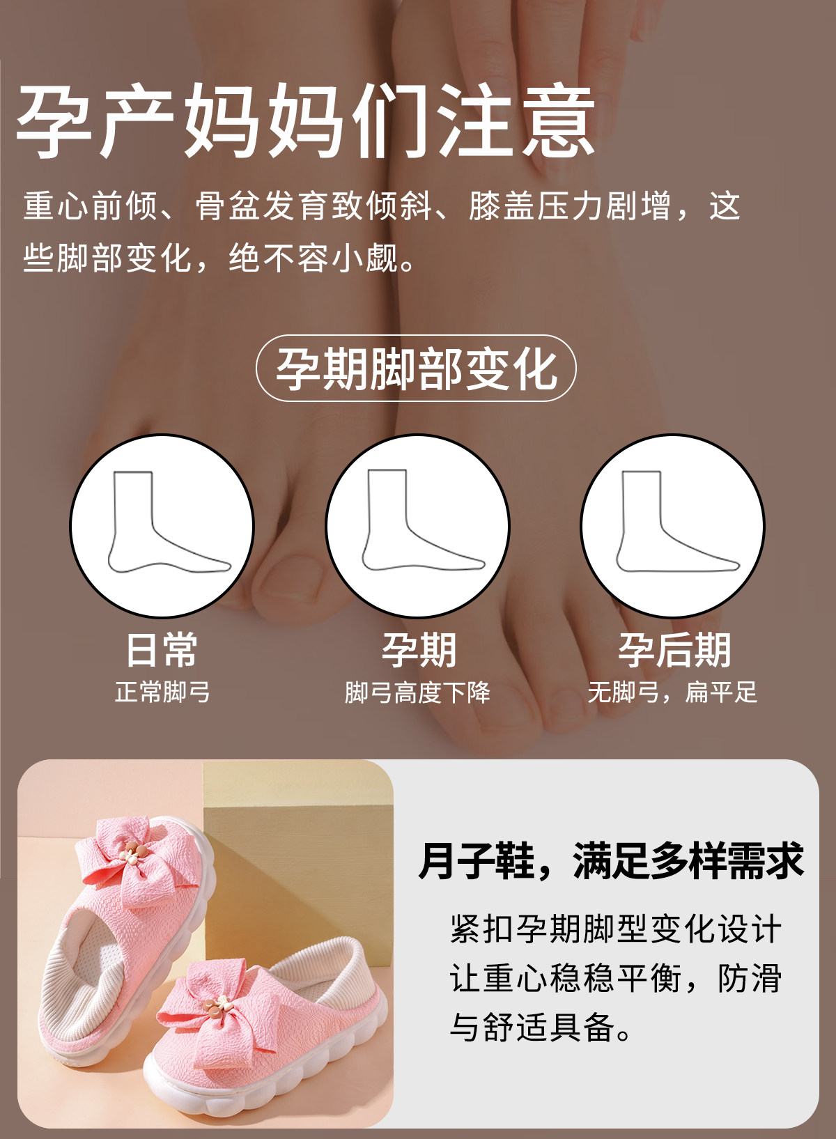 月子鞋夏季薄款产后软底防滑包跟加厚底居家室内鞋棉拖春秋孕妇鞋 — 3
