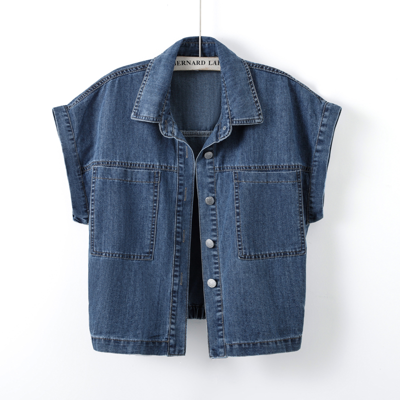 French Retro Polo Collar Short-Sleeved Denim Shirt for Women 2026 Spring and Summer Loose and Versatile Waist-Cinching Jacket Top Trendy French Retro Polo Collar Short-Sleeved Denim Shirt for Women 2026 Spring and Summer Loose and Versatile Waist-Cinching Jacket Top Trendy