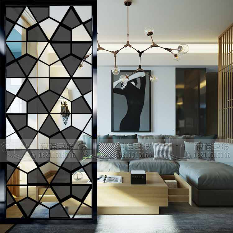 Nordic living room mobile art glass screen wash basin partition wall decoration modern minimalist frosted porch custom