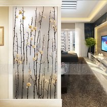Modern art glass screen partition living room shoe cabinet entrance background wall frosted simple craft abstract figure customization